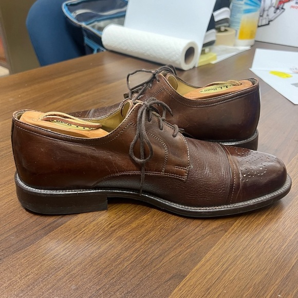 Johnston & Murphy Cellini Cap Toe Italian Brown Leather Dress Shoe Size 9.5M - Picture 7 of 11